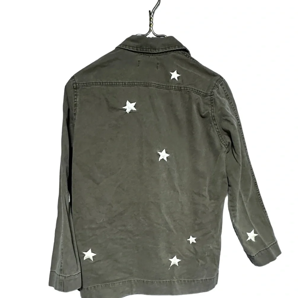 Sincerely Jules Military Vintage Look Distressed Snap Front Jacket Shirt XS - Picture 3 of 13